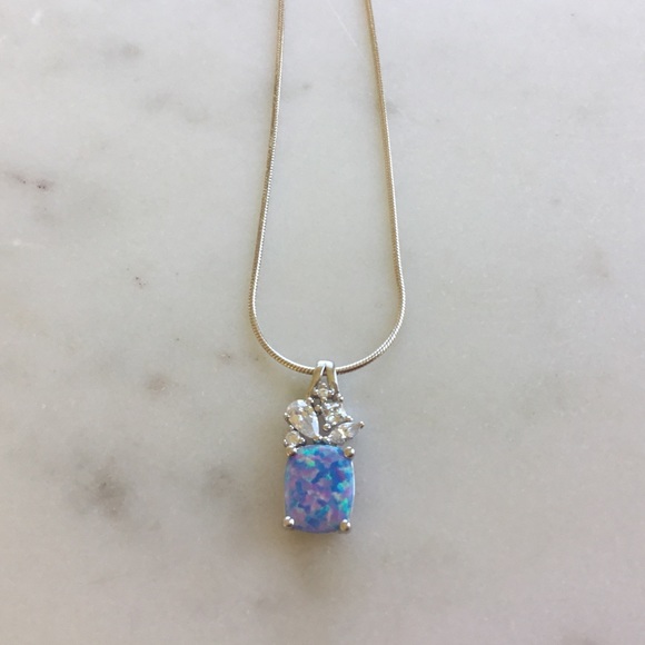 Jewelry - Sterling Blue Lavender Lab Opal Necklace